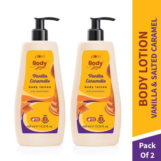 Plum BodyLovin' Vanilla Caramel Body Lotion Duo- Pack of 2 (400 ml x 2)