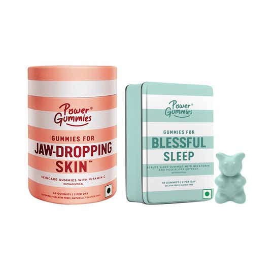 Power Gummies - Jaw Dropping Skin 60 Gummies + Blessful 10 Gummies Combo