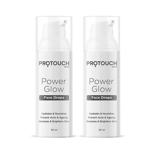 Protouch Power Glow Face Drops - Deep Hydrating Face Moisturiser with Korean Actives Pack of 2 Combo