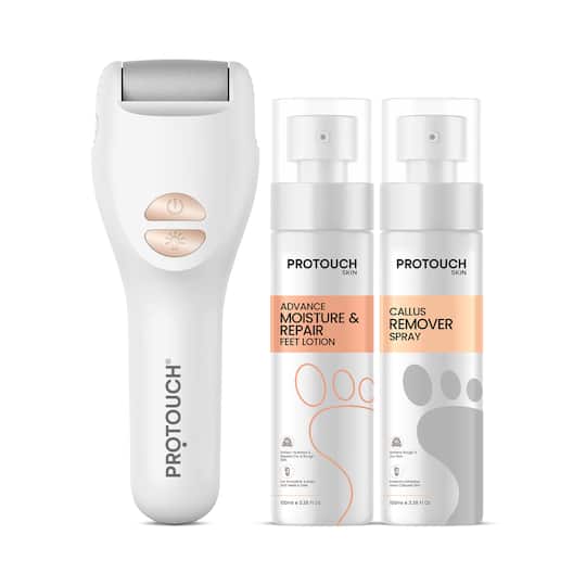 Protouch Bliss Pedicure Combo - Callus Remover Device + Callus Remover Spray + Feet Lotion