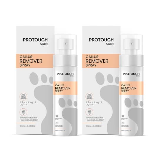 Protouch Callus Remover Spray Pack of 2 Combo  - Removes the Tough Dead Skin & Reveal Soft Heels