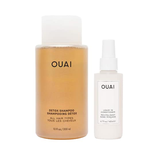 OUAI Leave in Conditioner (140 ml) and Detox Shampoo (300 ml) Combo