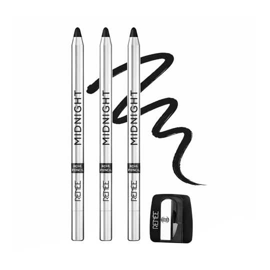 Renee Midnight Kohl Pencil 1.5 gm (Pack of 3) - Black Combo
