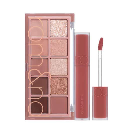 Rom&nd Romantic Rose Makeup Duo (Eyeshadow Palette + Blur Fudge Tint) Combo