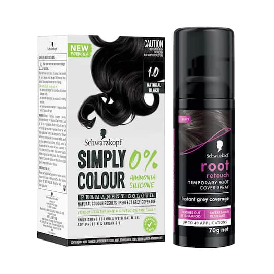 Schwarzkopf Black Hair Color Combo -1 (Permanent + Touch Up)