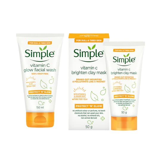 Simple Vitamin C Facial Wash + Clay Mask Combo