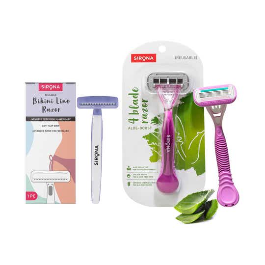 Sirona Reusable Bikini and Body Hair Removal Razors for Women