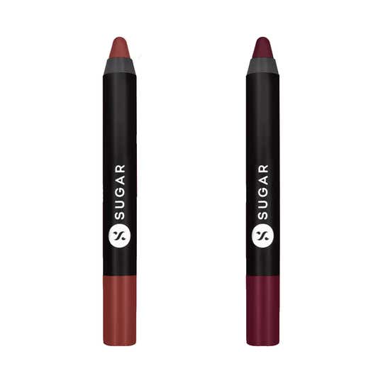 Sugar Cosmetics Matte As Hell Crayon Lipstick Combo