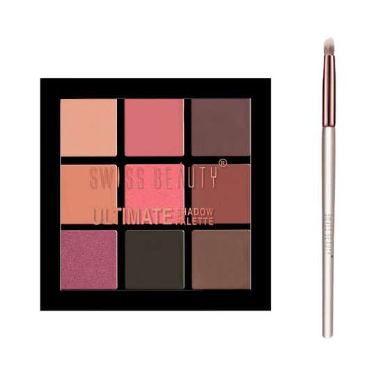 Swiss Beauty Ultimate Shadow Palette & Eyeshadow Brush Combo