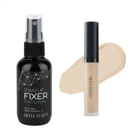 Swiss Beauty Long Lasting Makeup Fixer And Liquid Concealer 02 Combo