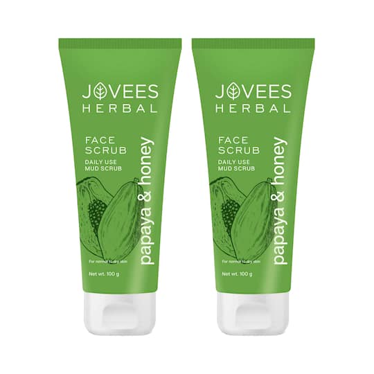 Jovees Face Scrub Papaya & Honey (100 g) Pack of 2 Combo