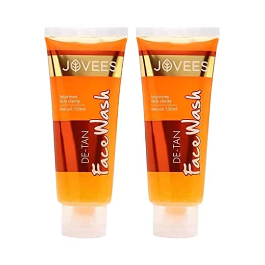 Jovees Herbal De-Tan Face Wash Improves Skin Clarity (120 ml) Pack of 2 Combo