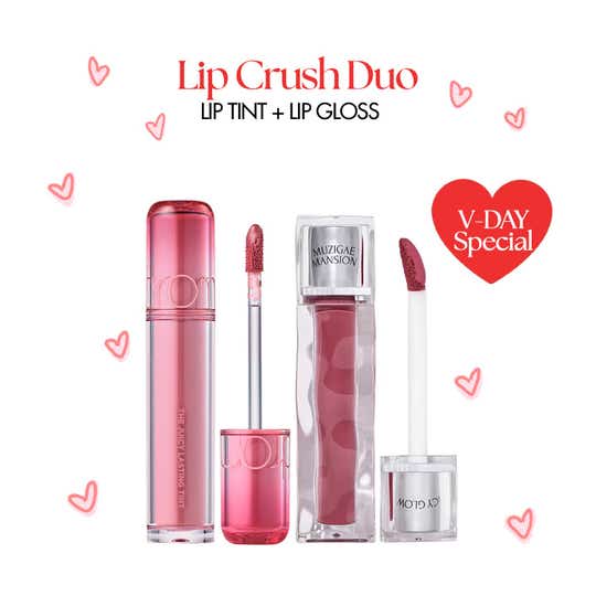 Rom&nd Lip Crush Duo (Lip Tint + Lip Gloss) Valentines Day Special