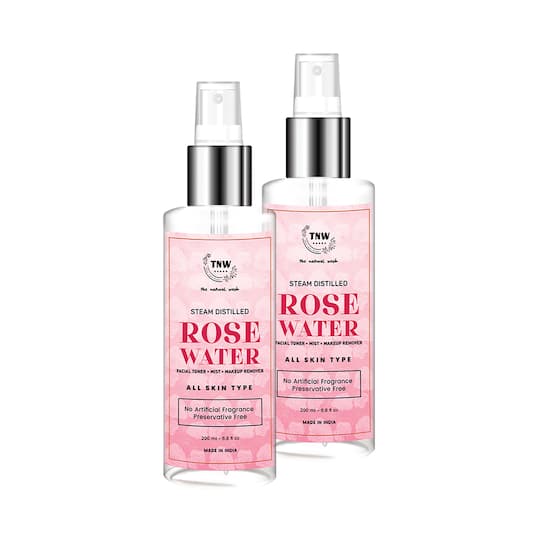 TNW - The Natural Wash Steam Distilled Rose Water Pack of 2 Combo