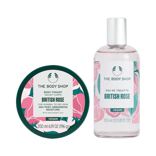 The Body Shop British Rose Body Yogurt & Eau De Toilette Combo