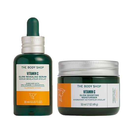 The Body Shop Vitamin C Glow Revealing Serum & Glow Boost Moisturiser Combo