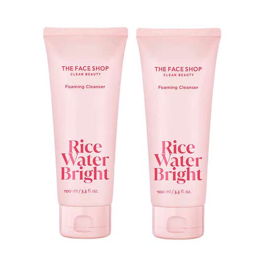 The Face Shop Rice Water Bright Cleansing Foam - Pack of 2 (100ml Each)