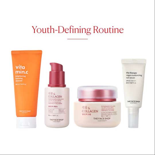 The Face Shop Youth Defining Routine Combo for Anti-aging  - Cleanser + Serum + Cream + Sunscreen