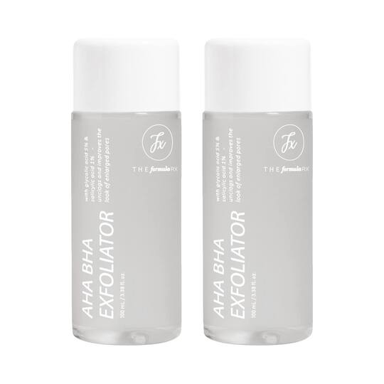 The Formularx 6% AHA BHA Exfoliator with 5% Glycolic, 1% Salicylic Acid Pack of 2 Combo (2x 100 ml)