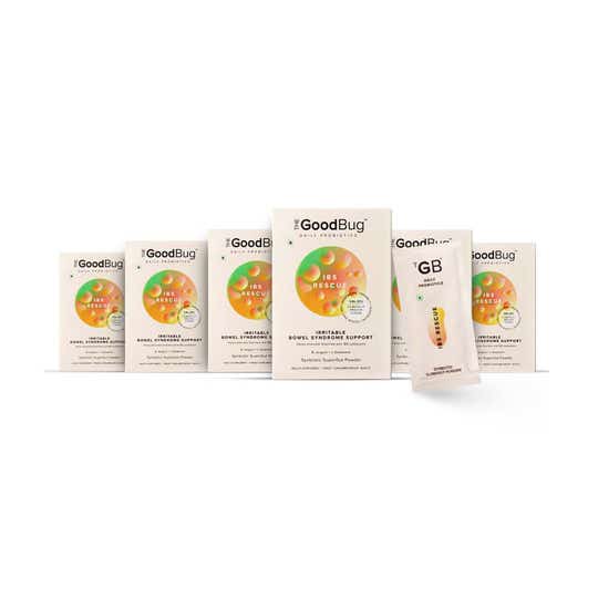 The Good Bug Ibs Rescue Supergut Powder For Irritable Bowel Syndrome Support (Pack Of 6 x 15) Combo