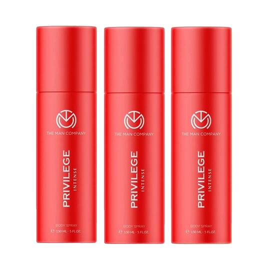 The Man Company Privilege Intense Body Spray Pack of 3 Combo - (150 ml x 3)