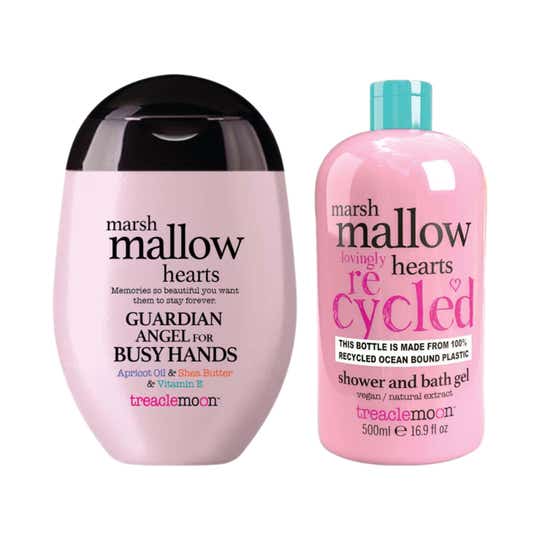 Treaclemoon Marshmallow Hearts Shower Gel (500 ml) + Hand Cream (75 ml) Combo