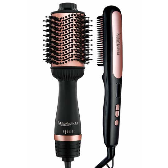 Urban yog Makemeebold 2-In-1 Hot Air Brush & Hair Straightener Brush Combo