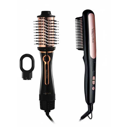 Urban Yog MakeMeeBold Hair Styling Hot Air Brush Hair Dryer & Hair Straightener Brush Combo