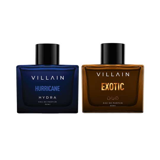 Villain Hurricane Hydra + Villain Exotic Oud Luxury Perfume for Men (2 x 50 ml)