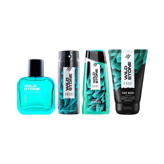 Wild Stone Edge Spray Perfume, Deodorant 1, Face Wash & Shower Gel Combo