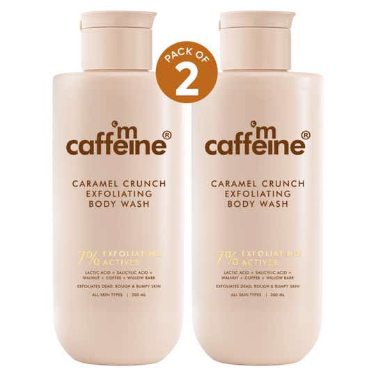 mCaffeine 7% Exfoliating Body Wash Sweet Caramel Fragrance- 300 ml Combo