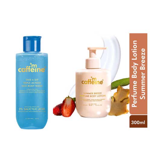 mCaffeine Take A Dip Perfume Body Wash & Summer Breeze Body Lotion Combo