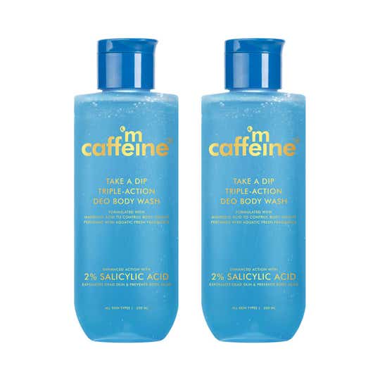 mCaffeine Take A Dip 3 in 1 Perfume Body Wash (250 ml) Pack of 2 Combo