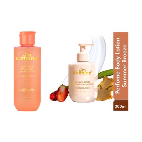 mCaffeine Island Fresh Body Wash (250 ml) & Summer Breeze Body Lotion (300 ml) Combo