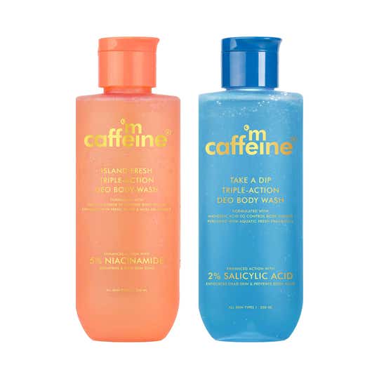 mCaffeine Island Fresh Body Wash (250 ml) & Take A Dip Body Wash (250 ml) Combo