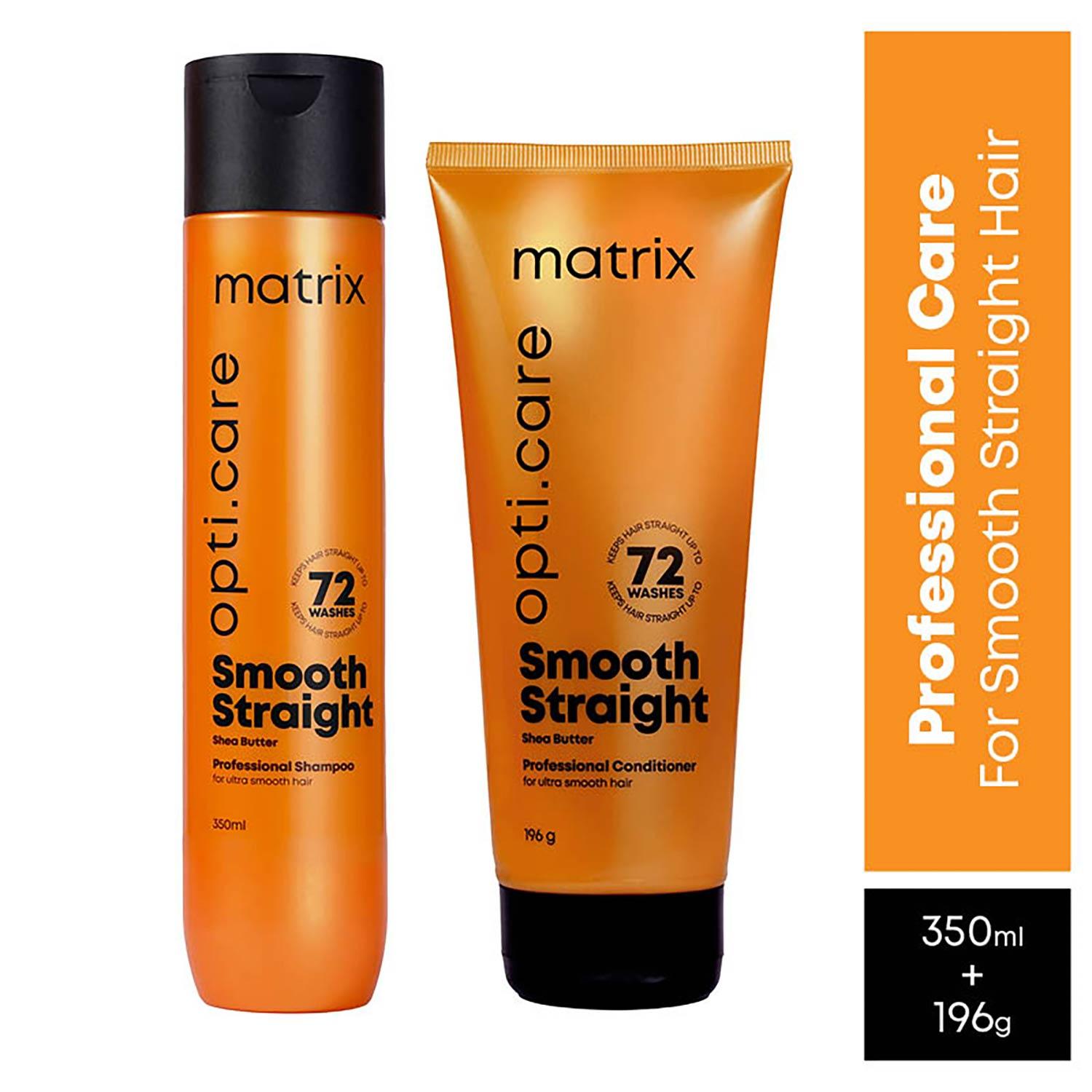 Matrix | Matrix Opti.Care Professional Shampoo and Conditioner for Salon Smooth Hair (350 ml + 196 g) Combo