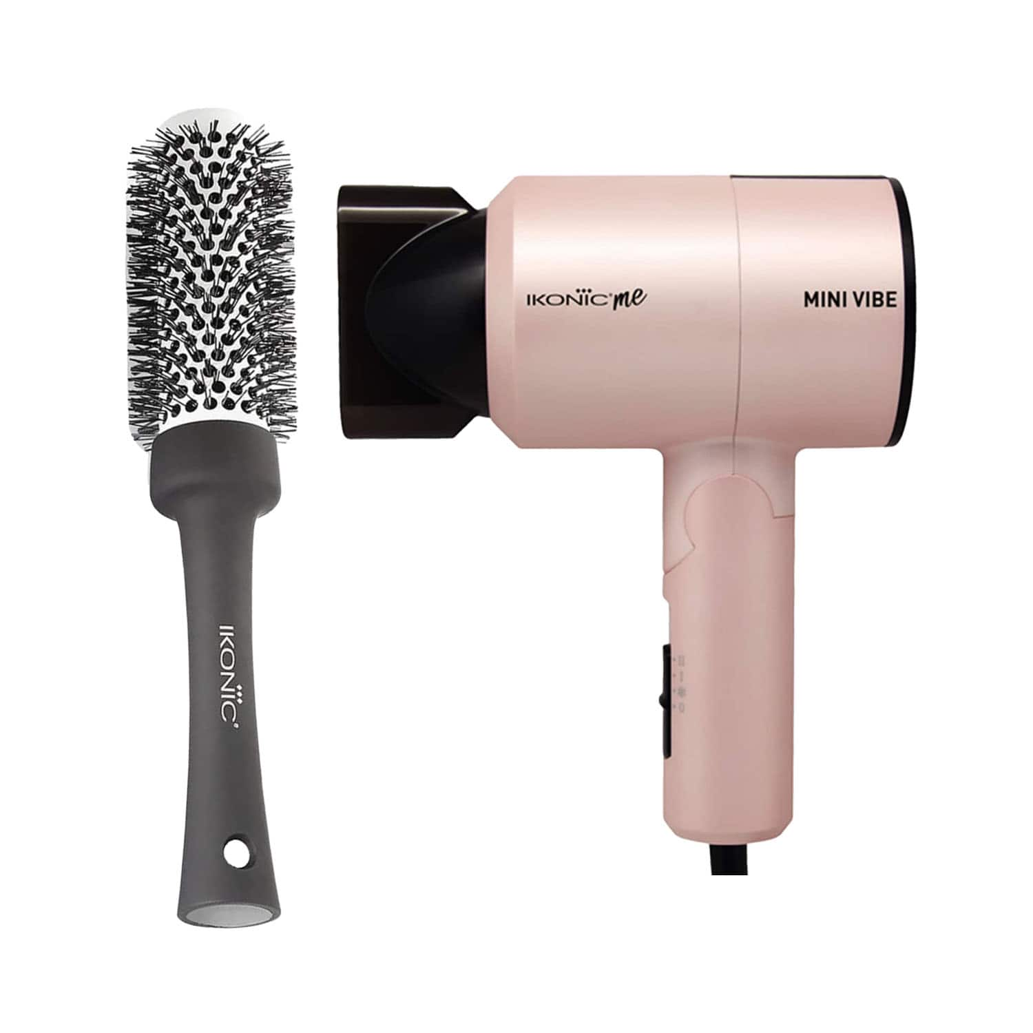 Ikonic Professional | Ikonic Professional Mini Vibe Pearl Pink Hair Dryer and BDB 32 Blow Dry Brush Combo