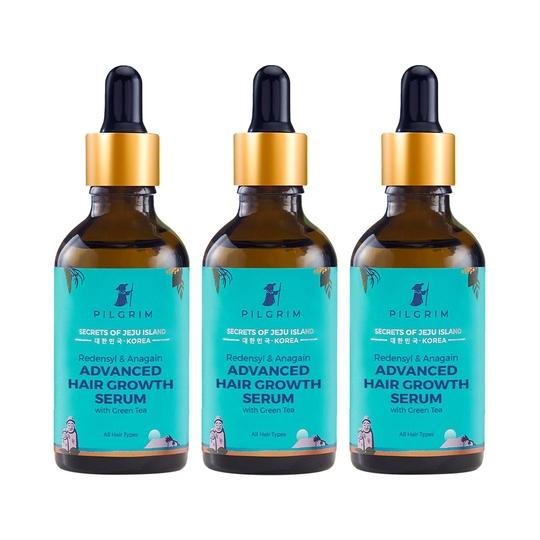 Pilgrim Redensyl & Anagain Advanced Hair Growth Serum Pack of 3 (50 ml)