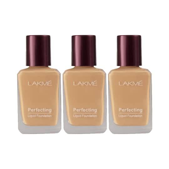 Lakme Perfecting Liquid Foundation Natural Pearl (27 ml) - (Pack Of 3)