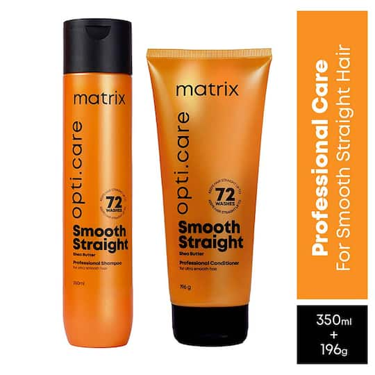 Matrix Opti.Care Professional Shampoo and Conditioner for Salon Smooth Hair (350 ml + 196 g) Combo