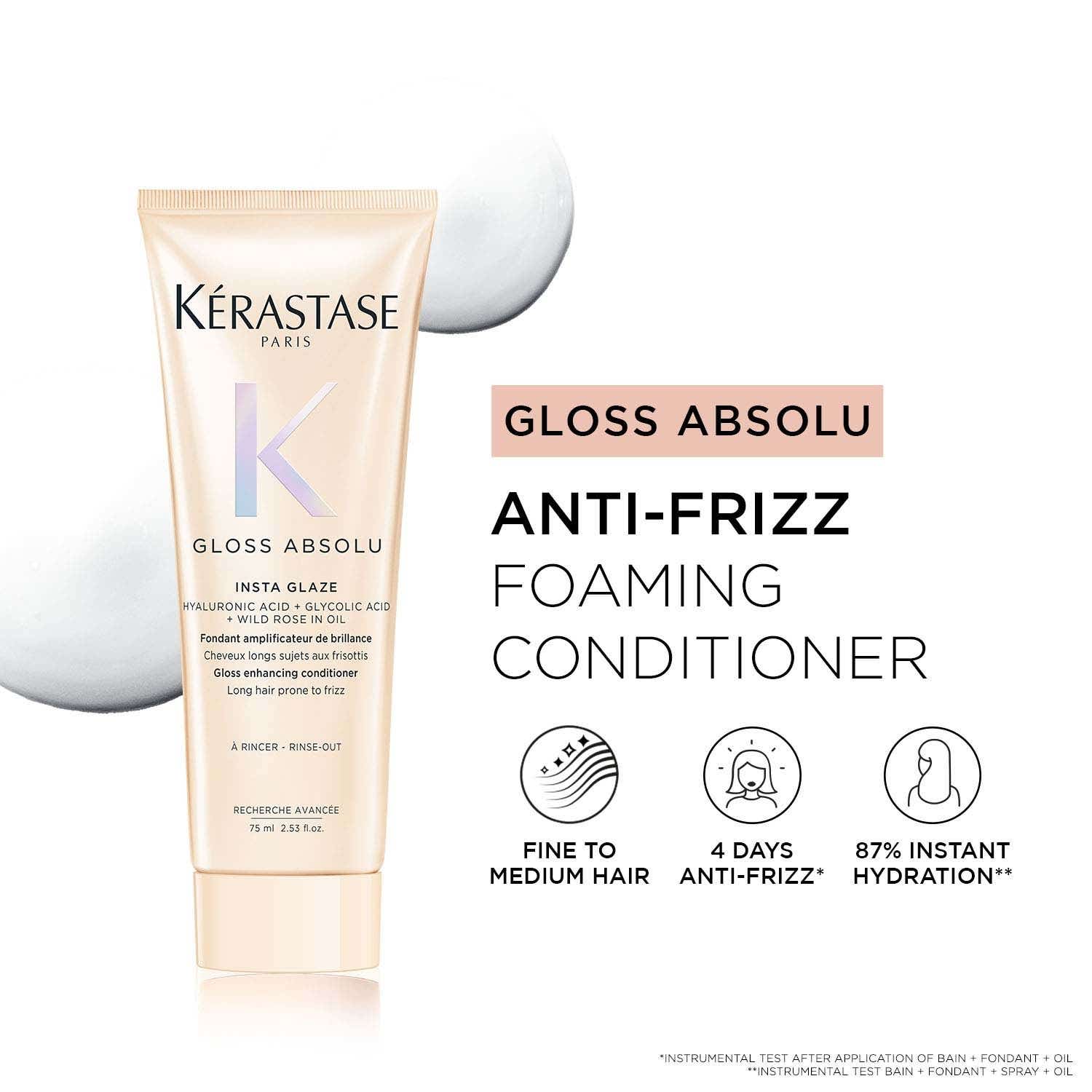 KERASTASE | KERASTASE Gloss Absolu Anti-Frizz Foaming Conditioner for Bouncy & Glossy Hair (75 ml)