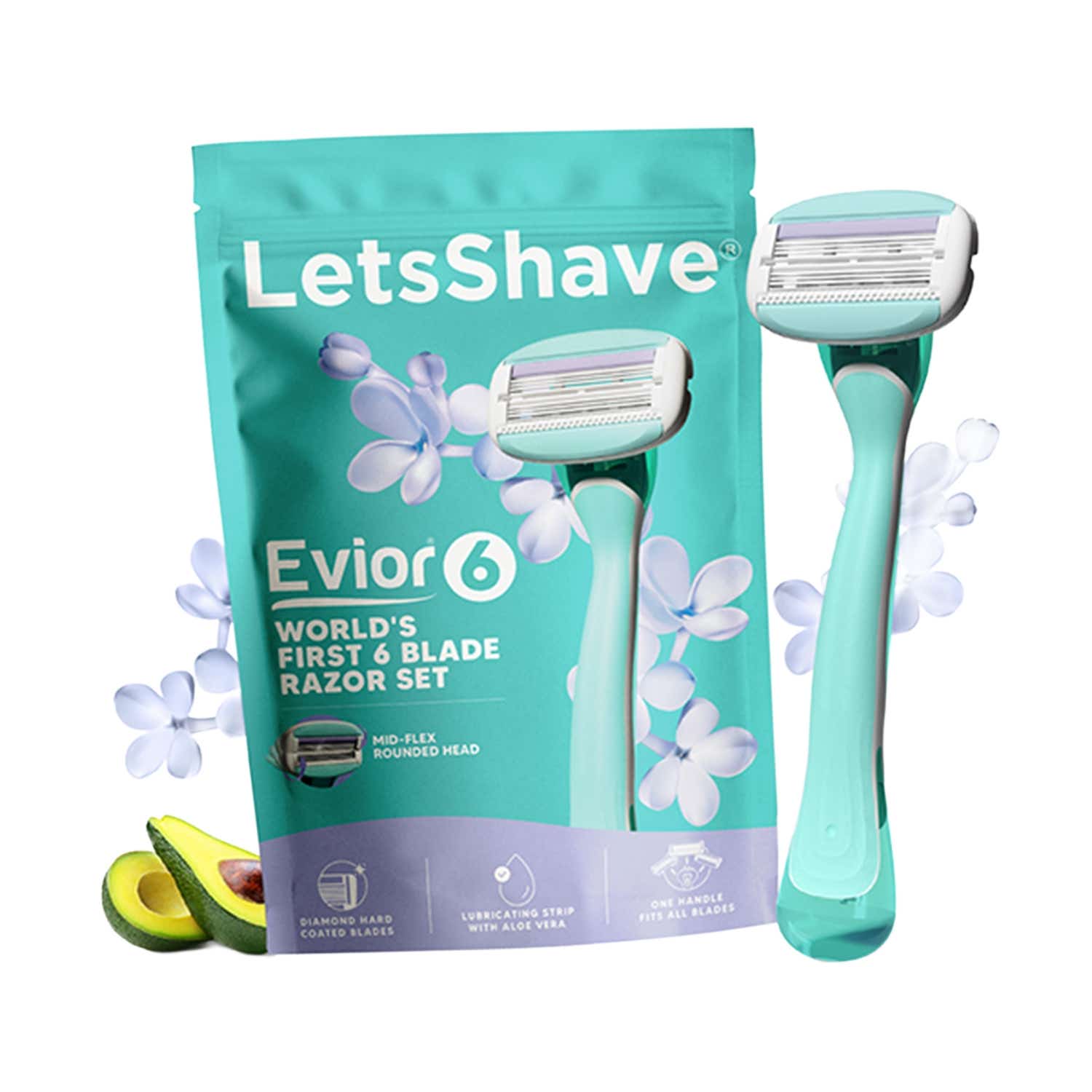LetsShave | LetsShave Evior 6 Razor World’s First 6 Blades Aloe Bar Smooth Shave for Bikini and Body