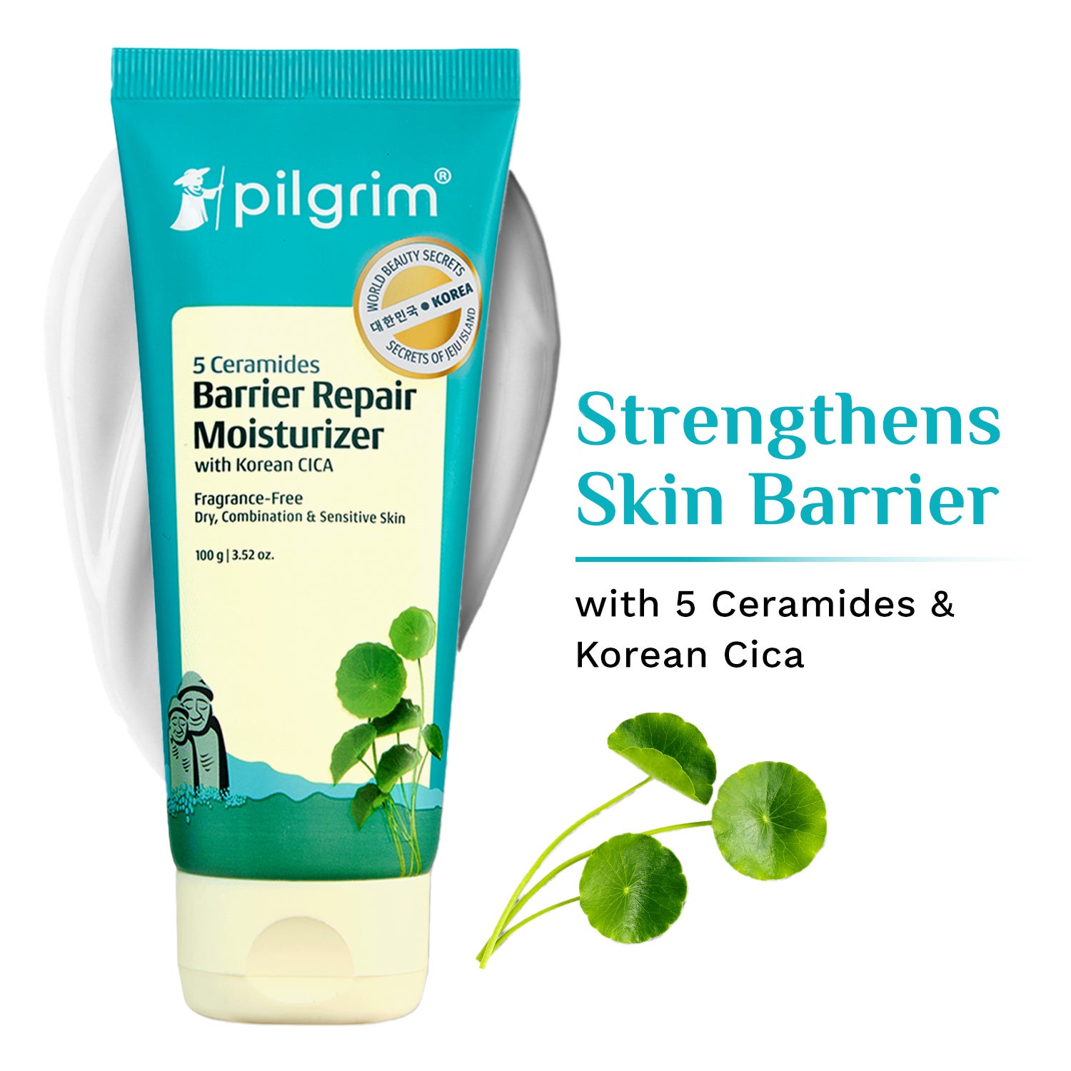Pilgrim | Pilgrim 5 Ceramides Barrier Repair Moisturizer with Korean CICA Lightweight & Non-Sticky (100 g)