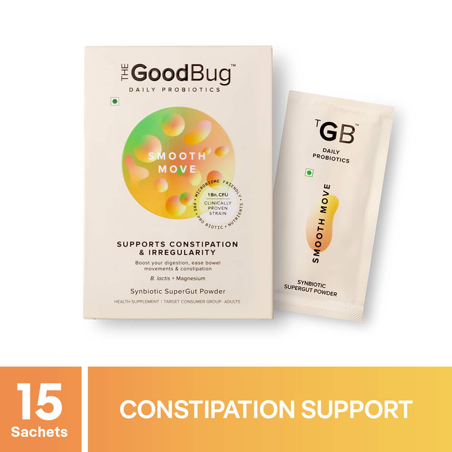 The Good Bug | The Good Bug Smooth Move SuperGut Powder Sachet For Constipation & Irregularity - (15 Pcs)