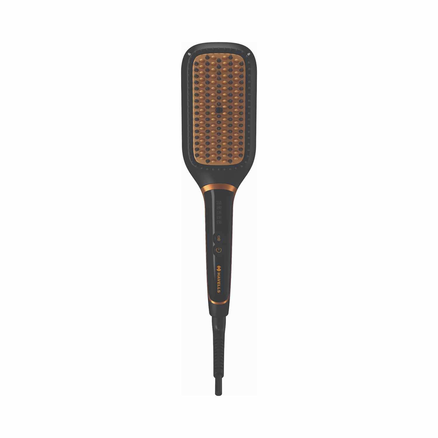 Havells | Havells Ionic & Keratin Straightening Brush HS4211 - Black & Gold