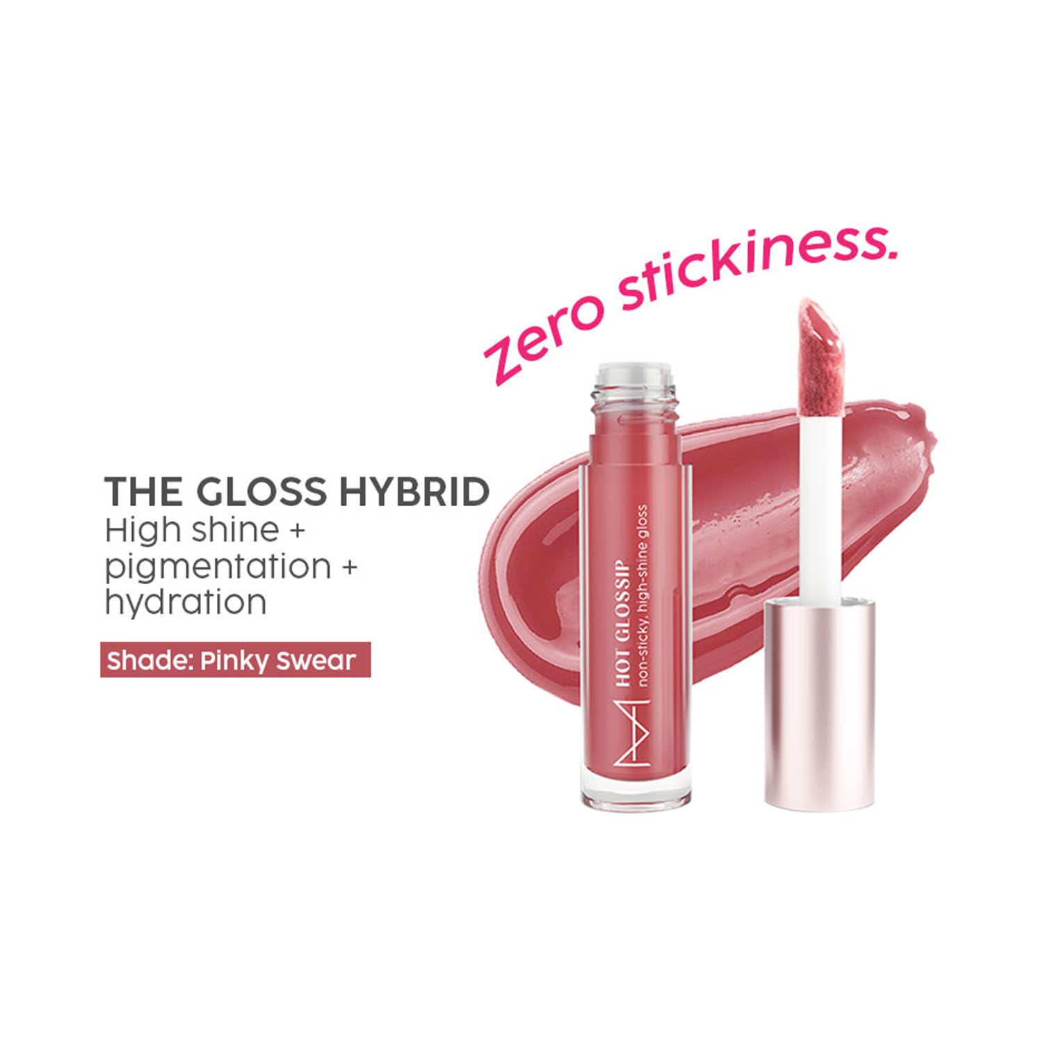 HOUSE OF MAKEUP | House Of Makeup Hot Glossip Non-Sticky, High-Shine Gloss - Pinky Swear (4.7 ml)