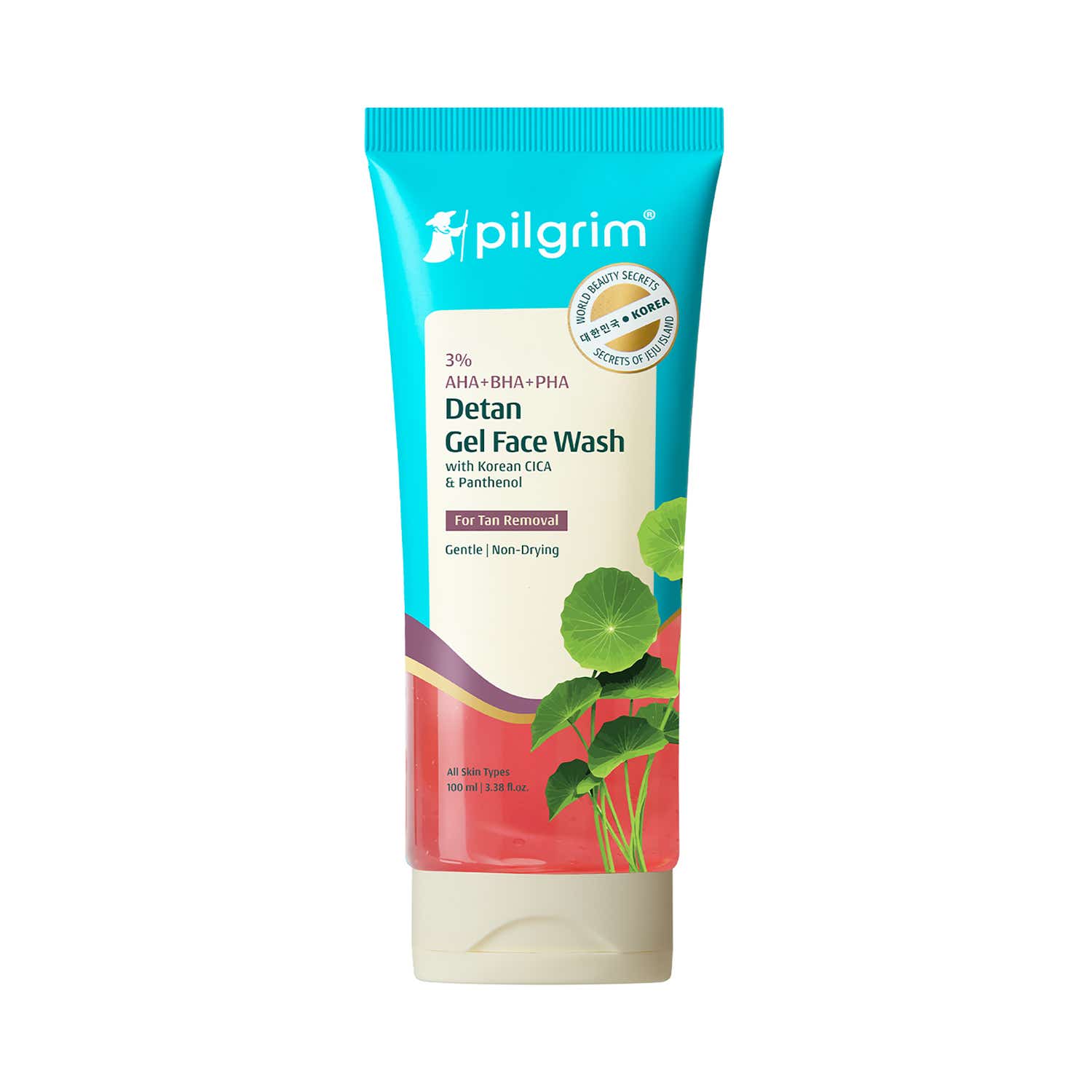 Pilgrim | Pilgrim 3% AHA + BHA + PHA Detan Gel Face Wash Exfoliates & Brightens Skin Non-Drying (100 ml)