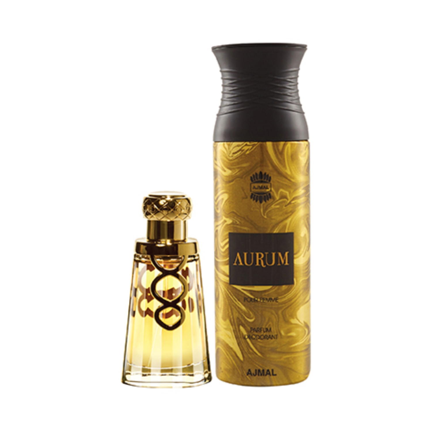 Ajmal | Ajmal Khallab Eau De Parfum Woody Oudh Perfume And Aurum Femme Deodorant Fruity Floral Fragrance - (2Pcs)