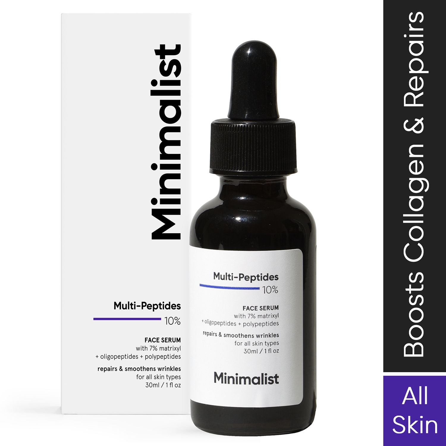 Minimalist | Minimalist 10% Multi Peptide Face Serum For Anti Aging & Collagen Boost With Bio-Placenta (30ml)