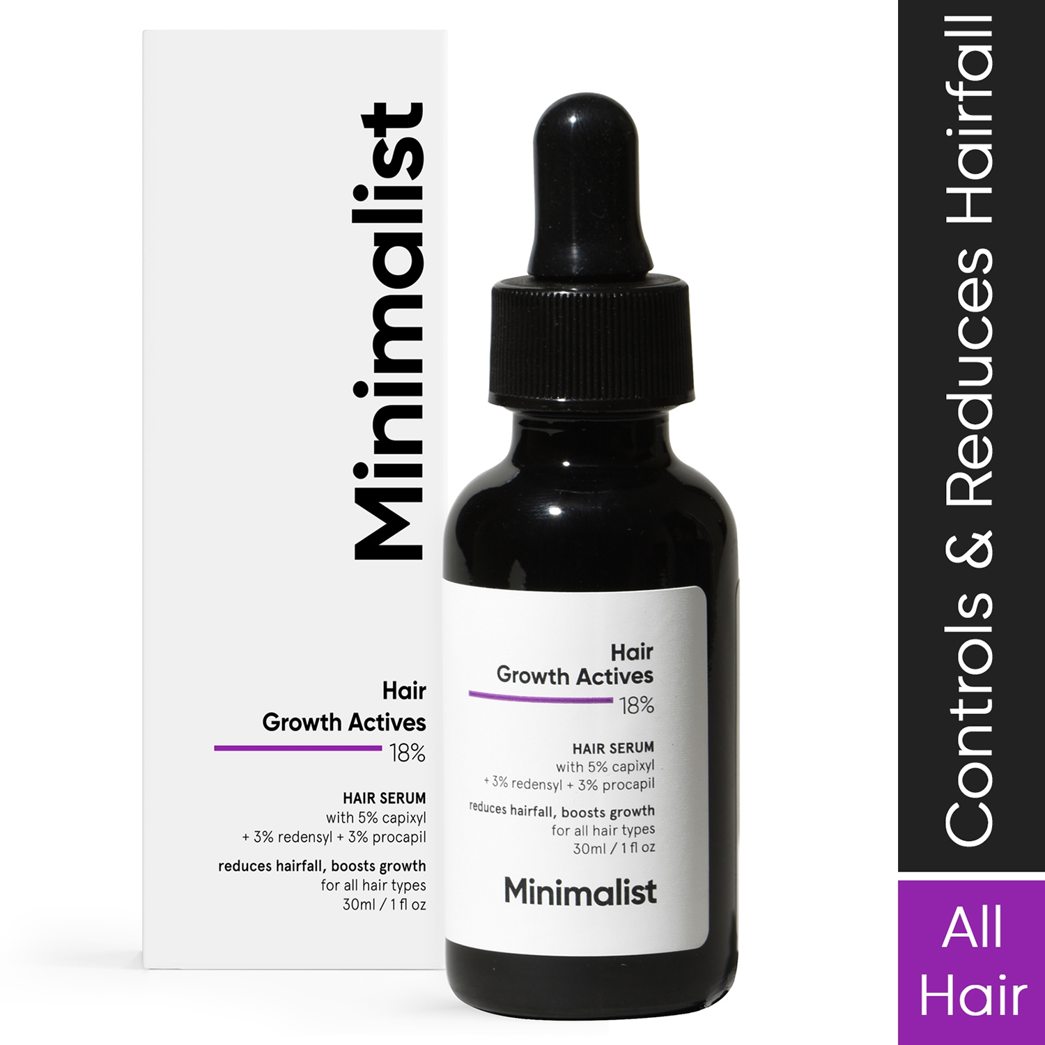 Minimalist | Minimalist Hair Growth Actives 18% Scalp Serum With Capixyl, Redensyl For Hair Fall Control (30ml)
